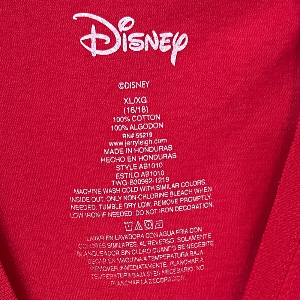 Disney Minnie Mouse Grandma Short Sleeve Red White T Shirt Size XL - Picture 2 of 3